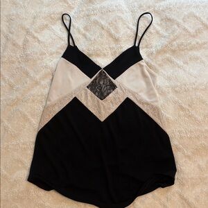 Black and Cream Lace Cami Top